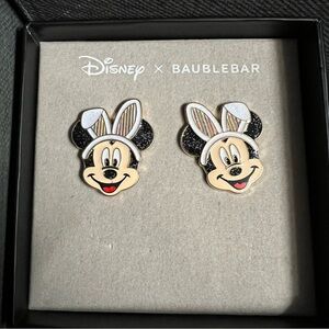 Disney Baublebar Mickey Mouse Easter Bunny Stud Earrings NWT